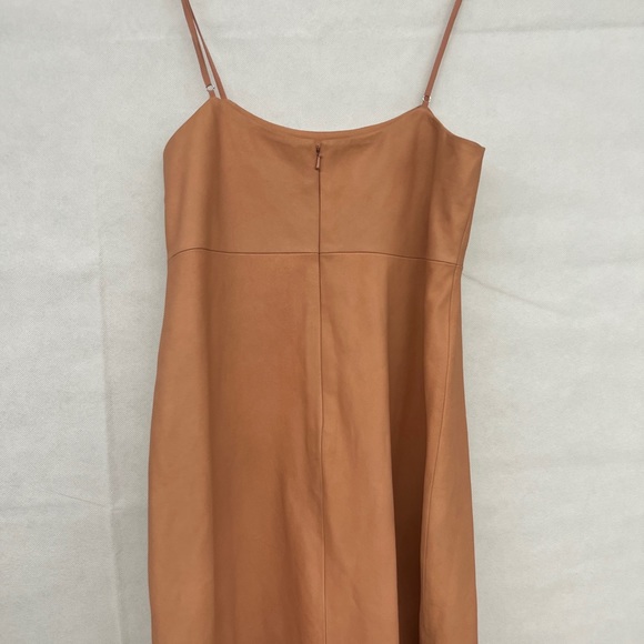 NEW Free People blush pink Soft Leather Square neck spaghetti strap solid - Picture 12 of 13